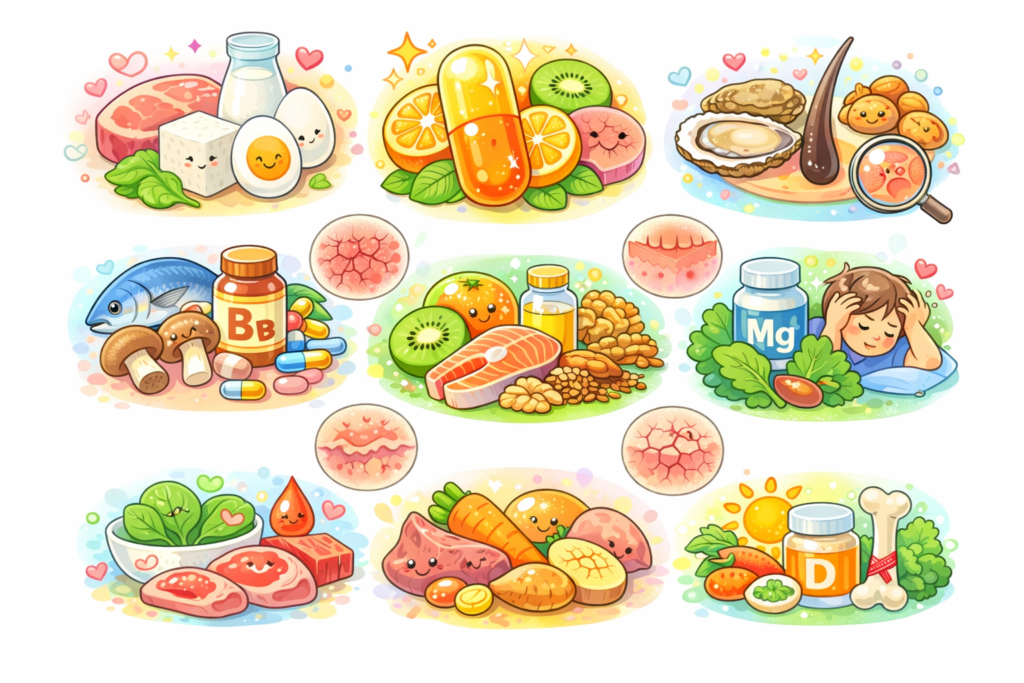 とても重要な、9つの栄養素をわかりやすく表示している。