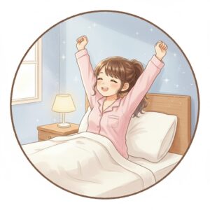 マグネシウムをしっかり補給できて、足がつりにくくなったイラスト