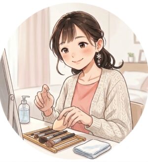 メイク用品に、菌が入らないように本体に直接触れない工夫をしたり、使用した筆やスポンジを毎回洗って乾かしたりしている葵