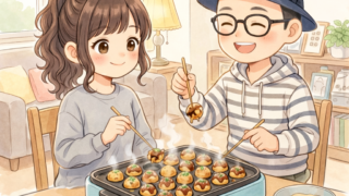 外食を控え、安心できる食材で調理している葵と静。