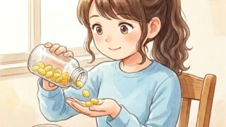 お守りのように大事にしているビタミンC剤を、朝晩服用している葵。