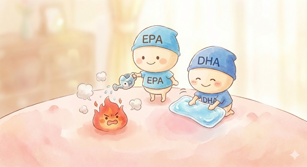 オメガ３が、炎症を抑え、細胞膜を健やかに保つ