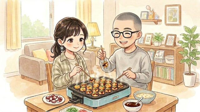 外食を控え、安心できる食材で調理している葵と静。