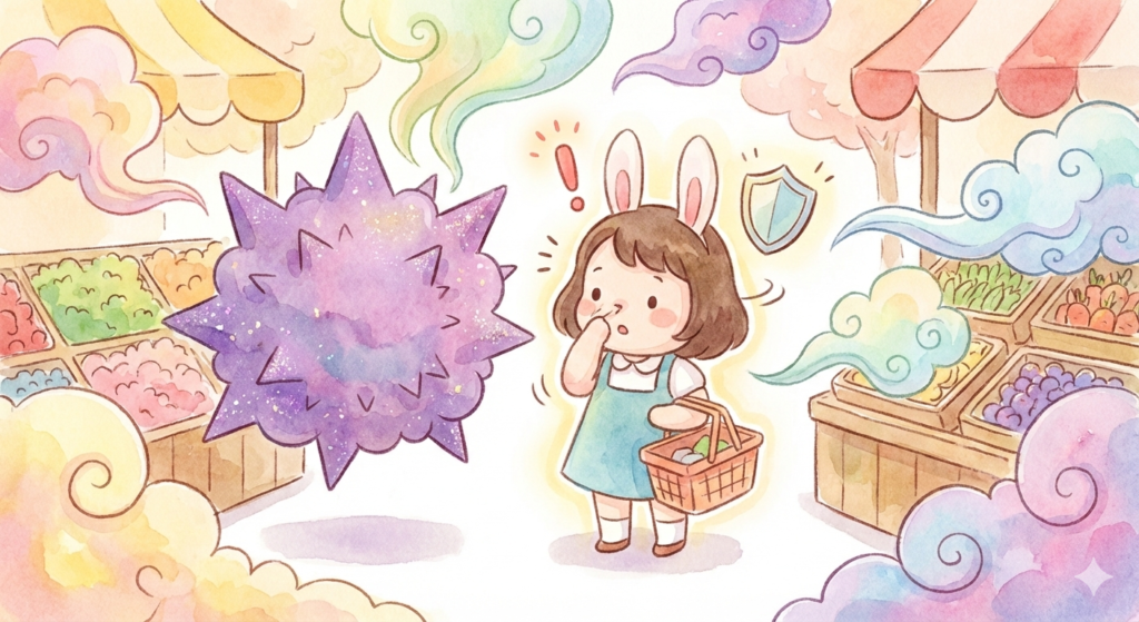 敏感な鼻のセンサーが盾となり、香害を早々に避けることができるようになった。