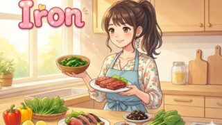 鉄分豊富な食材をキッチンにたくさん並べている葵