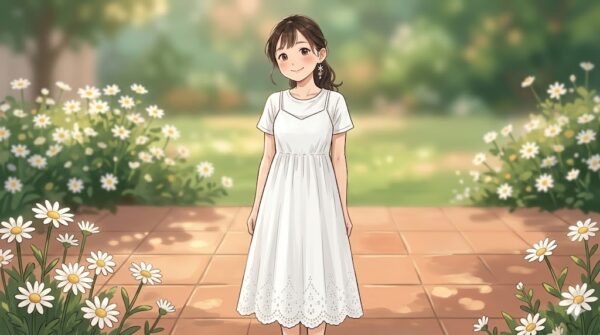 コットンレースキャミワンピースをおすすめしている葵