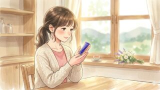 セラキュア リップエッセンスバームを手であっためている葵