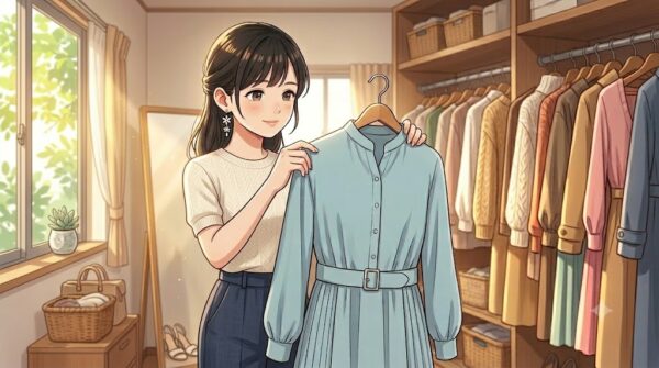 着られなくなった化繊のワンピースに感謝しながら、お別れする葵