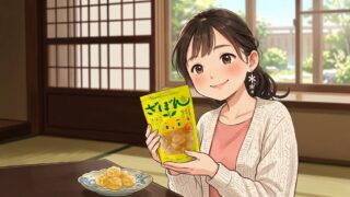 大好きなざぼん漬を大事に持っている葵。