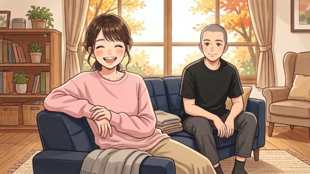 季節の変わり目にMCSの体調悪化しない様に、家でゆっかり過ごす葵と静。