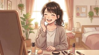 「かわいくなりたい」と思いながら、メイクをする葵。