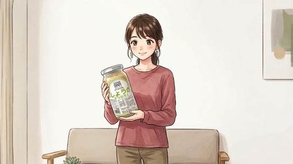 愛用中の「しょうが すりおろし」を大事に抱える葵。