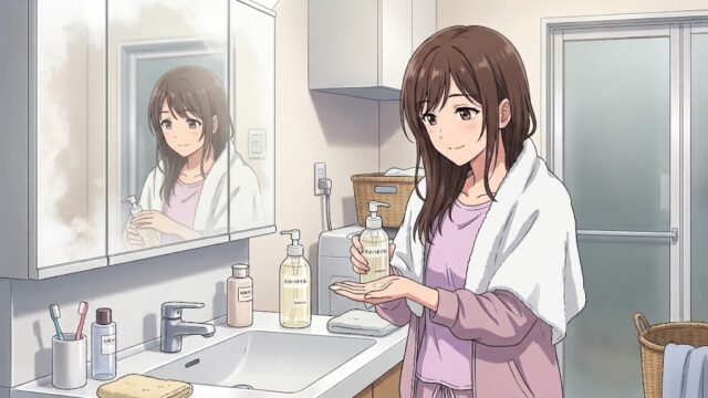 アウトバストリートメントとして、ホホバオイルを使う葵