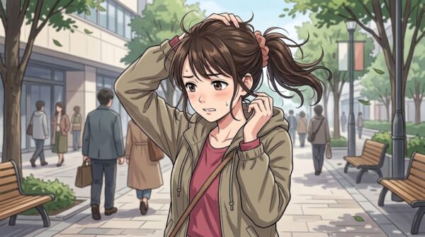 体調不良で、トリートメントをさぼったら、セットしたのにボサボサになってしまう葵。