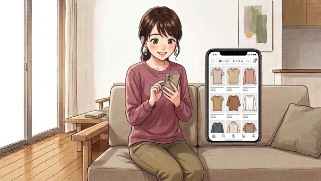 実店舗にお買い物行きにくいため、ネット通販をする葵。
