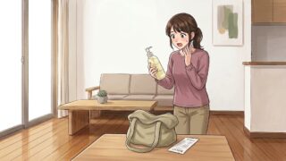 無印良品で、メイク落としを買い間違えた事に気づいた葵。
